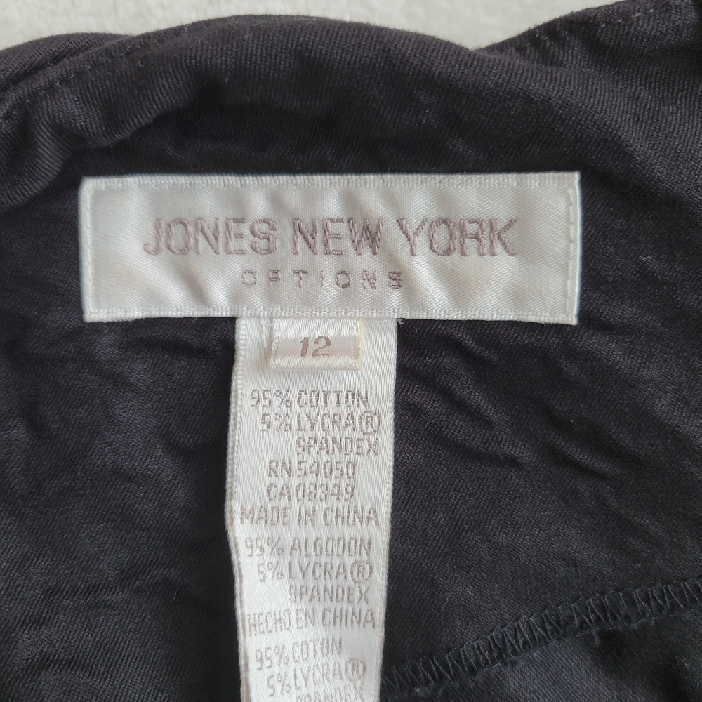 Y2K Sleeveless Cotton Stretch Dress EUC | Ladies 12 Black Jones New York - Picture 8 of 14